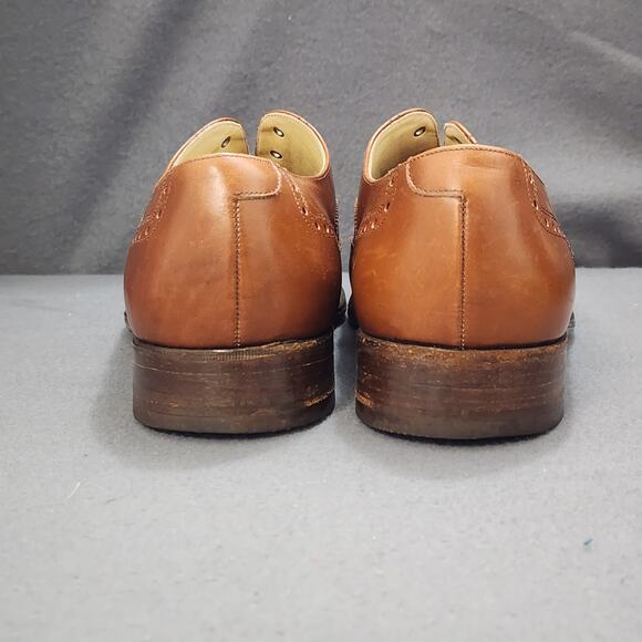 Saxon Mens 9.5 EEE Brown Leather Wingtip Oxford Dress Shoes main image 10